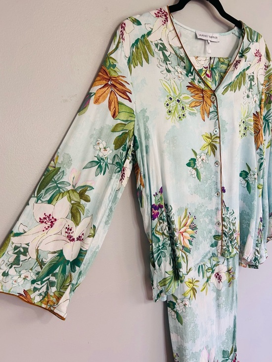 Laurence Tavernier Floral Viscose Lounge Set S French Quiet Luxury Pajama Set - Picture 3 of 10